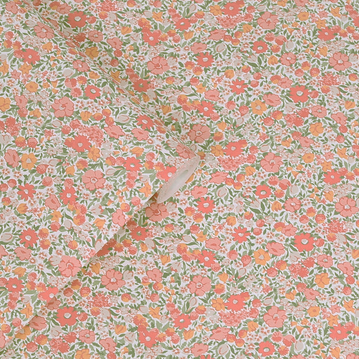 Laura Ashley Loveston Behang - Bloemen - 10mx52cm - Roze