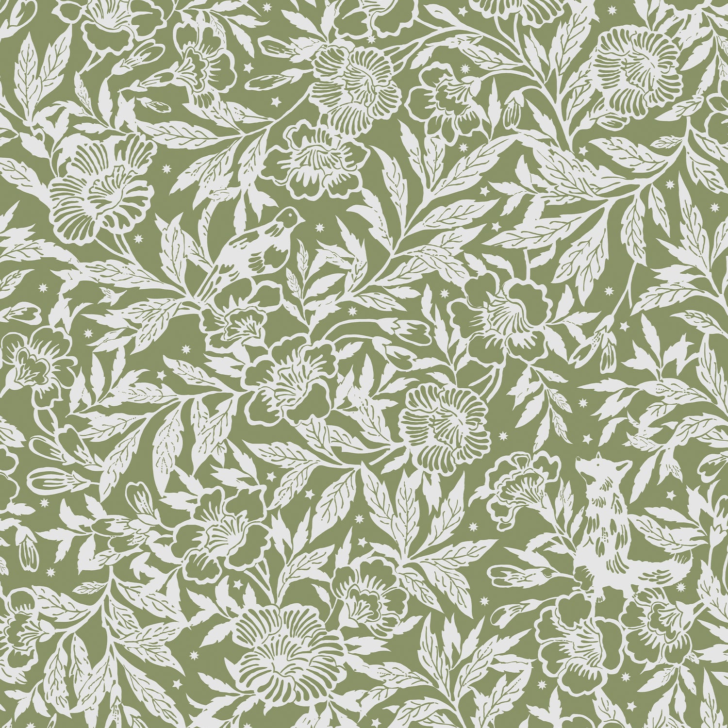 Joules vliesbehang Twilight Ditsy Green