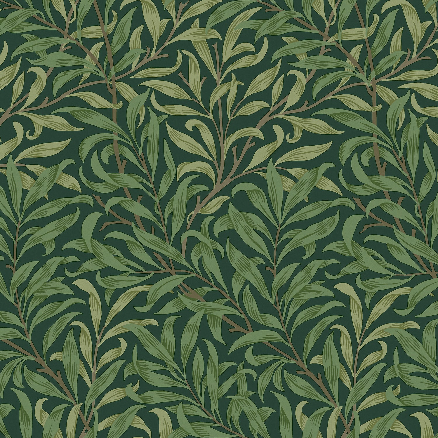 William Morris at Home Vliesbehang Willow Bough Deep Green - 10mx52cm