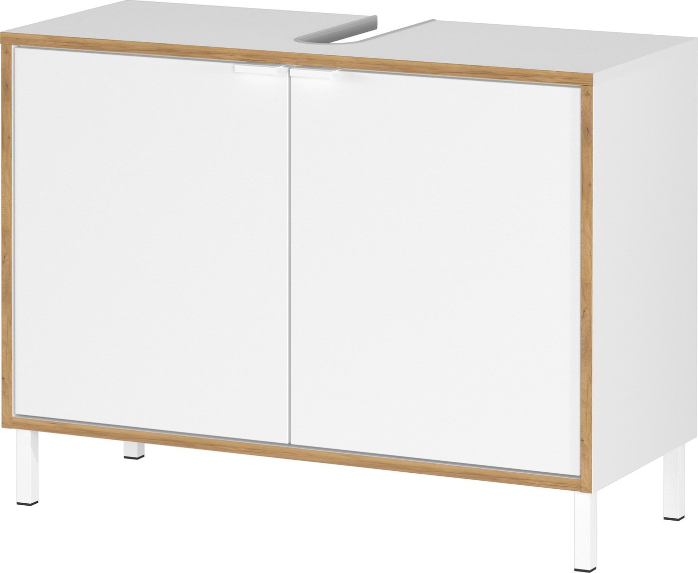 Germania Topeka 80 cm Wastafelonderkast Wit | Eiken