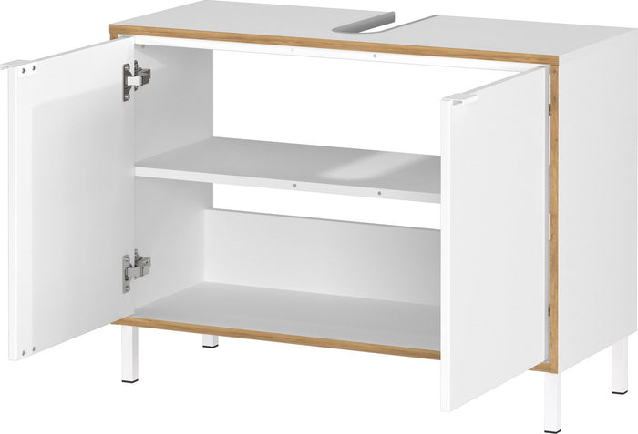 Germania Topeka 80 cm Wastafelonderkast Wit | Eiken