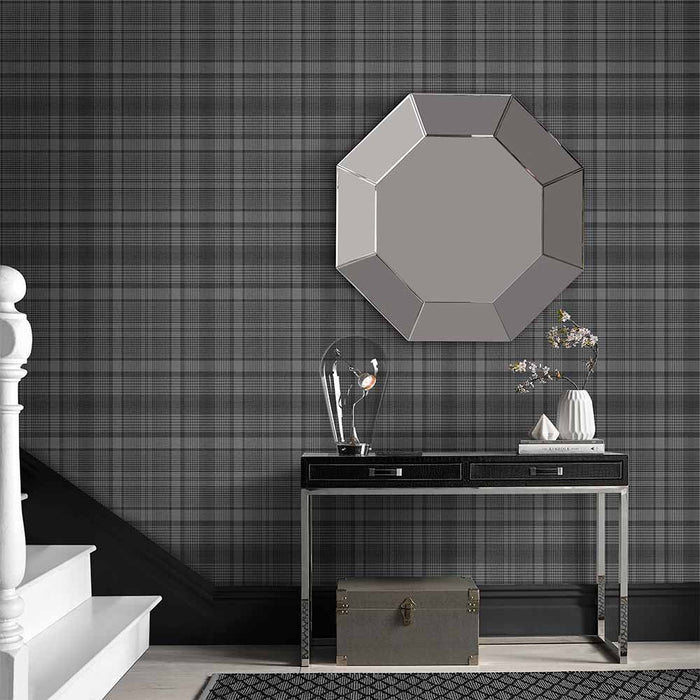 Graham & Brown - Vliesbehang - Heritage Plain Charcoal