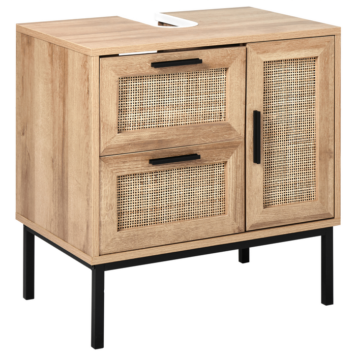 Beliani - ROSELL - Staande wastafelkast - Lichthout - Vezelplaat