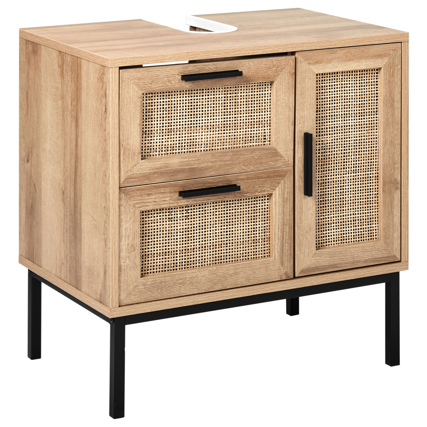 Beliani - ROSELL - Staande wastafelkast - Lichthout - Vezelplaat