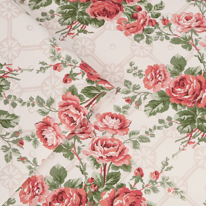 Laura Ashley Country Roses Behang - Bloemen - 10mx52cm - Roze