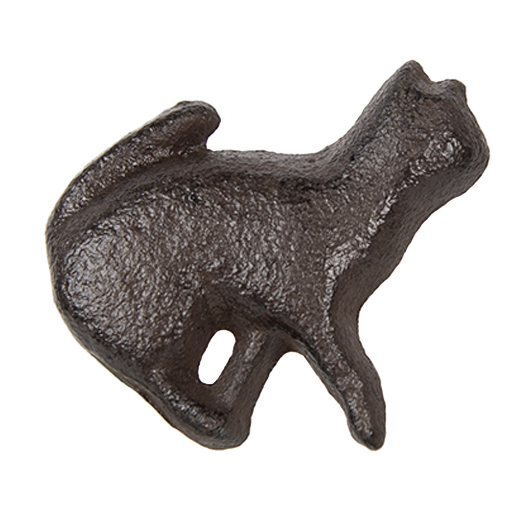Clayre & Eef Deurknop Kat 5x3x5 cm Bruin Metaal
