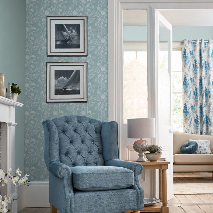 Laura Ashley Fennelton Behang - Bloemen - 10mx52cm - Blauw