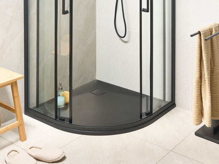 Beliani - PARON - Douchebak - Zwart - 90 x 90 x 3 cm - SMC (kunststof)