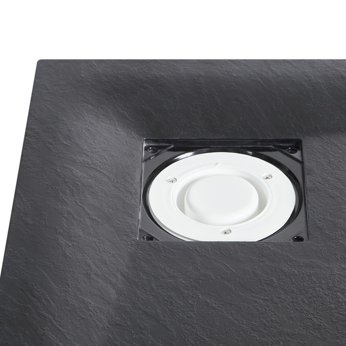 Beliani - PARON - Douchebak - Zwart - 90 x 90 x 3 cm - SMC (kunststof)