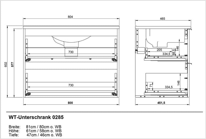 Germania Crandon Grafiet Wastafel 80 cm