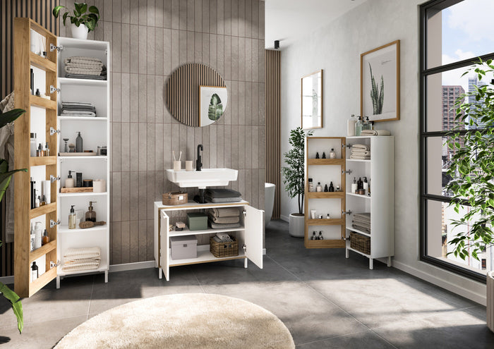 Germania Topeka 80 cm Wastafelonderkast Wit | Eiken