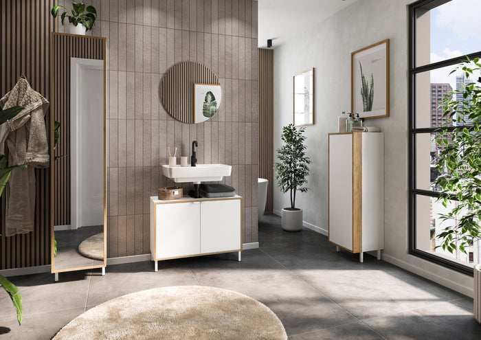 Germania Topeka 80 cm Wastafelonderkast Wit | Eiken