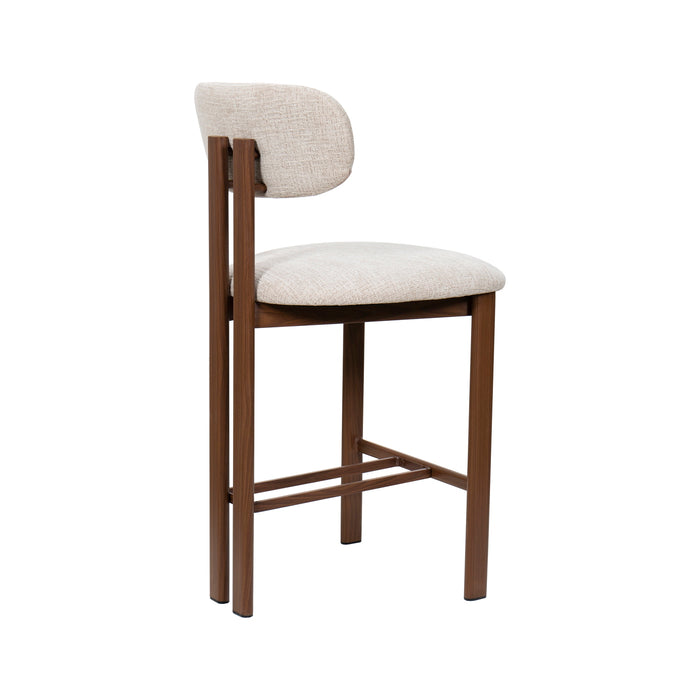 Giga Meubel - Barkruk Walnoot|Beige - Noor - Set van 2