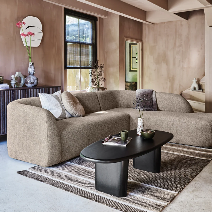 WOOOD Sloping Hoekbank Rechts – Chenille - Naturel Melange