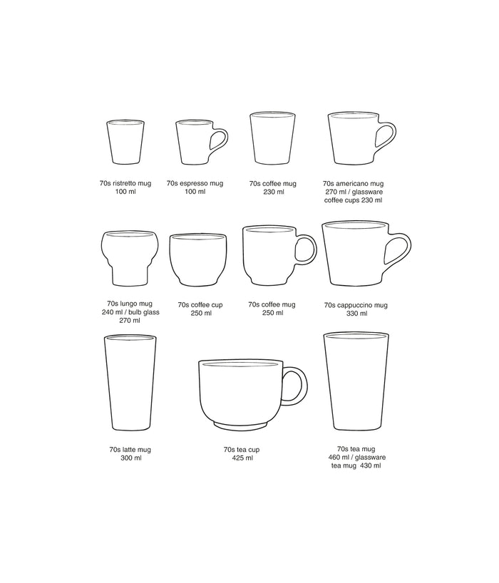 HKliving 70's Ceramics Cappuccinomok 0,33 L - Set van 4 - Verve