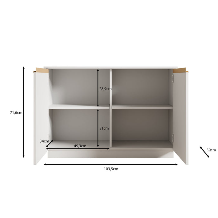 Meubella - Dressoir Remy - Beige - 104 cm