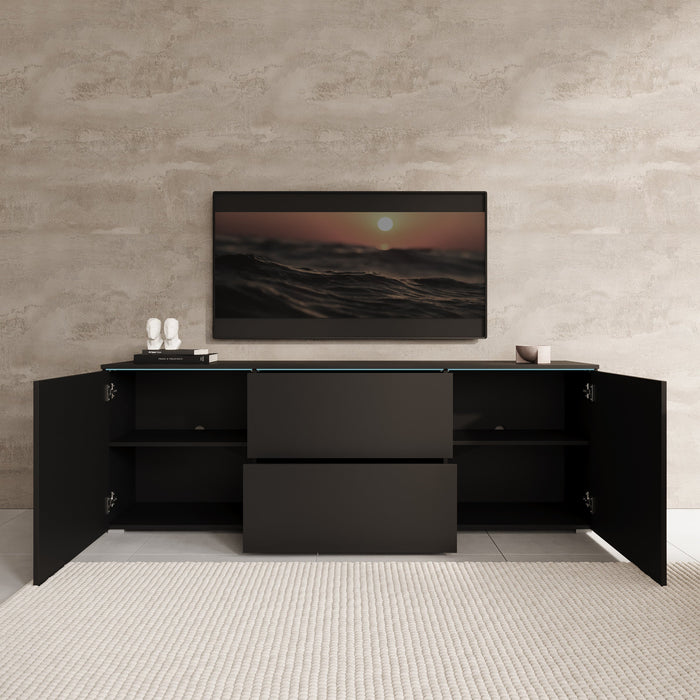 Meubella - TV-Meubel Vico - Zwart - 180 cm