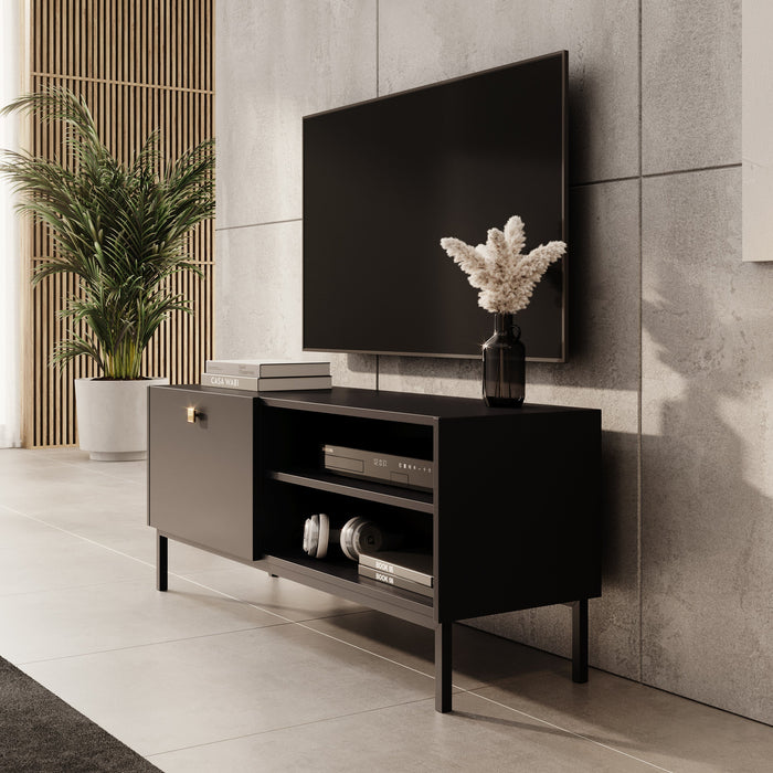 Meubella - TV-Meubel Norment - Zwart - 120 cm