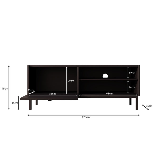 Meubella - TV-Meubel Norment - Zwart - 120 cm
