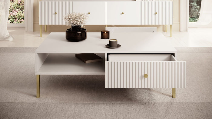 Meubella - Salontafel Vermont - Wit - 102 cm