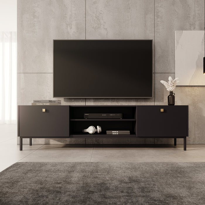 Meubella - TV-Meubel Norment - Zwart - 180 cm