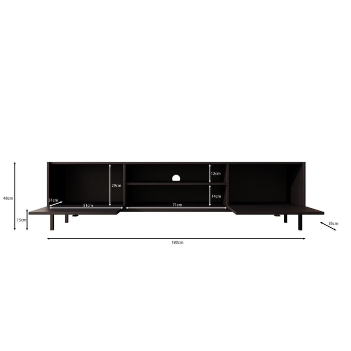 Meubella - TV-Meubel Norment - Zwart - 180 cm