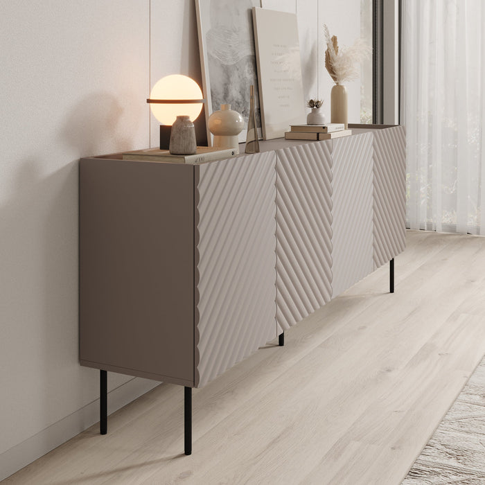Meubella - Dressoir Laguna - Beige - 200 cm