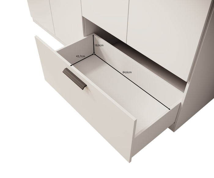 Meubella - Kledingkast Lillian - Wit - 225 cm