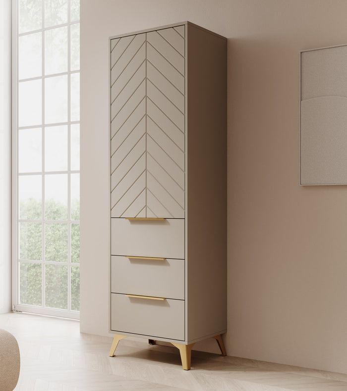 Meubella - Kledingkast Xiano - Beige - 53 cm