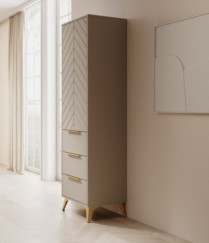 Meubella - Kledingkast Xiano - Beige - 53 cm