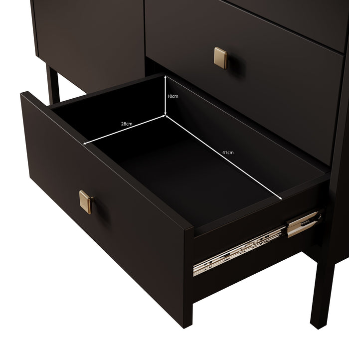 Meubella - Dressoir Norment - Zwart - 100 cm