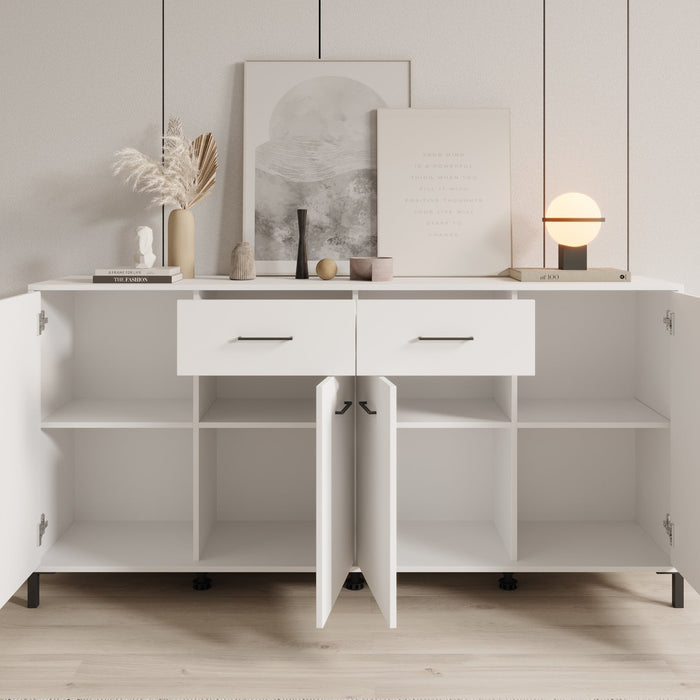 Meubella - Dressoir Vidor - Wit - 183 cm