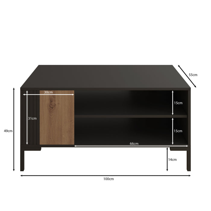 Meubella - Salontafel Molina - Zwart - 100 cm