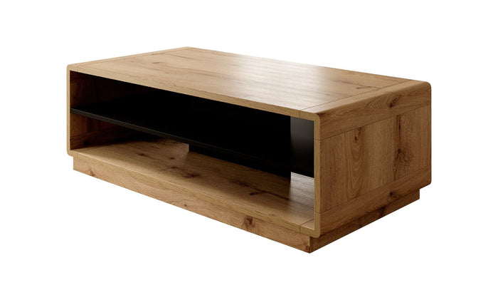 Meubella - Salontafel Acuna - Mat zwart - Eiken - 120 cm