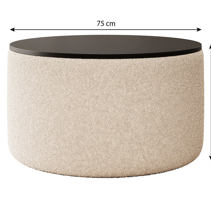 Meubella - Salontafel Marcio - Zwart velvet - 75 cm