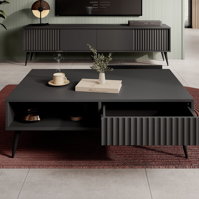 Meubella - Salontafel Winq - Antraciet - 102 cm
