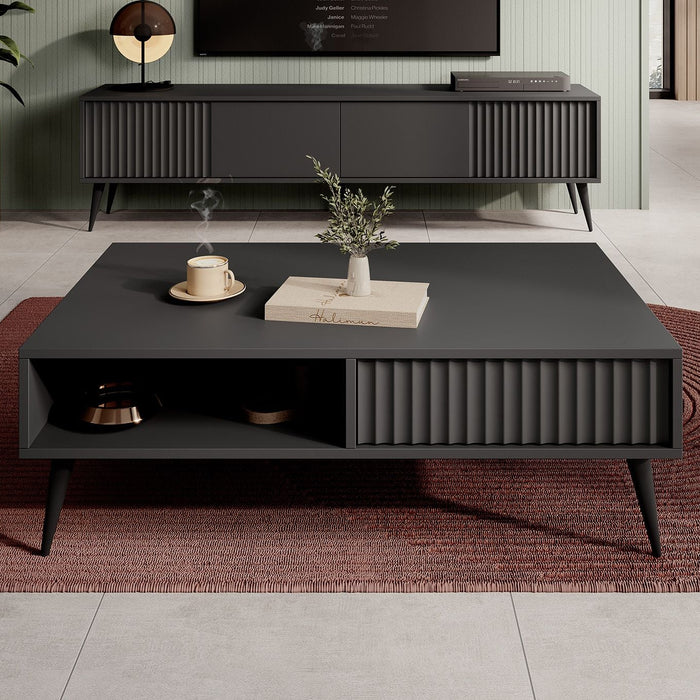 Meubella - Salontafel Winq - Antraciet - 102 cm