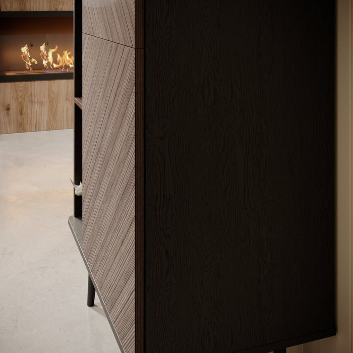 Meubella - Boekenkast Pedro - Donker eiken - Zwart eiken - 70 cm