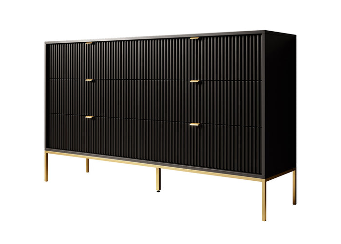 Meubella - Ladekast Navil 2 - Zwart - 154 cm