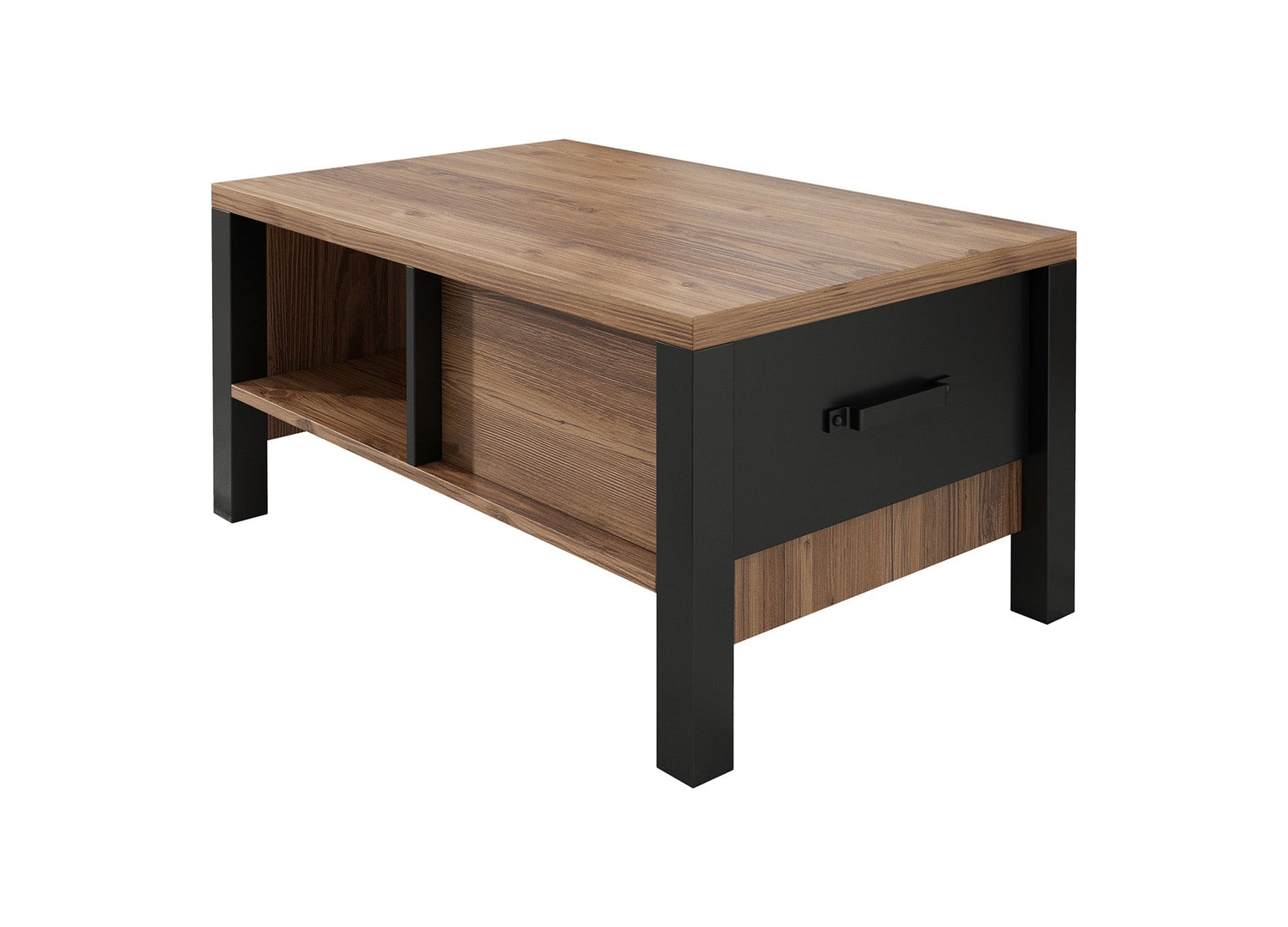 Meubella - Salontafel Olivia - Zwart - Eiken - 90 cm