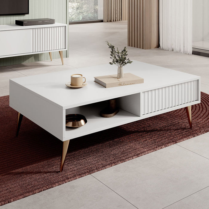 Meubella - Salontafel Winq - Wit - 102 cm