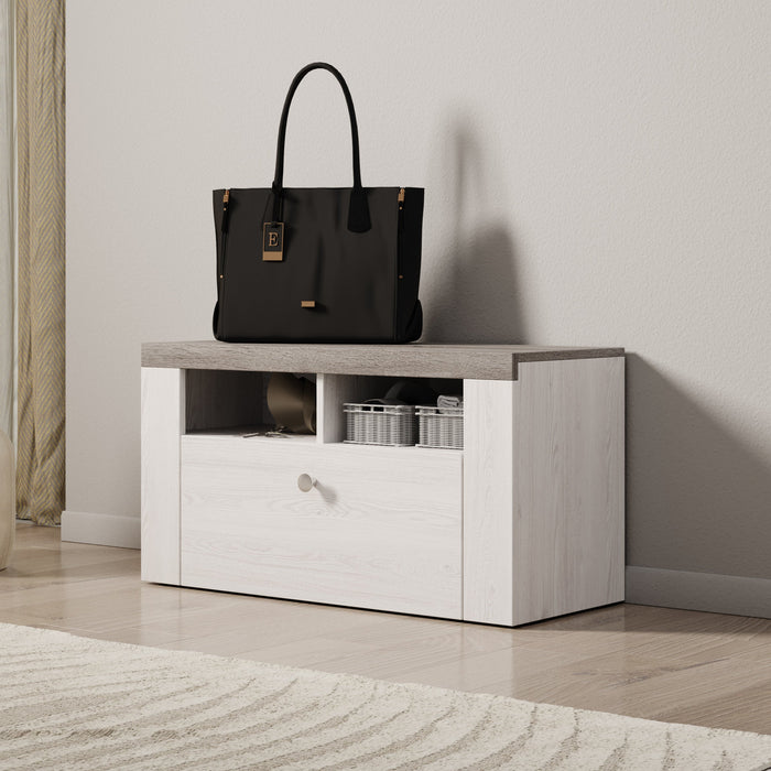 Meubella - Schoenenkast Linford - Wit eiken - 84 cm