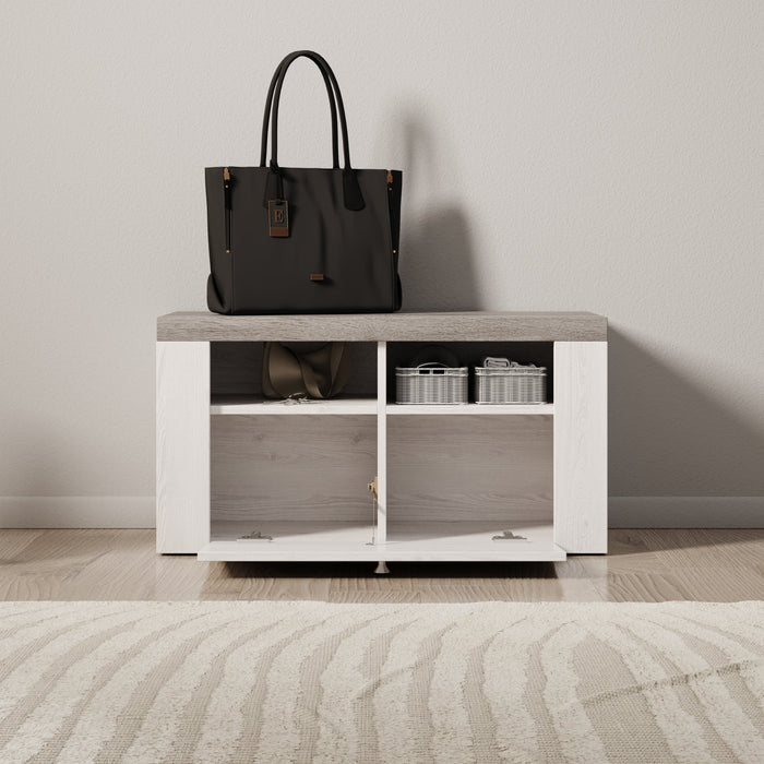 Meubella - Schoenenkast Linford - Wit eiken - 84 cm