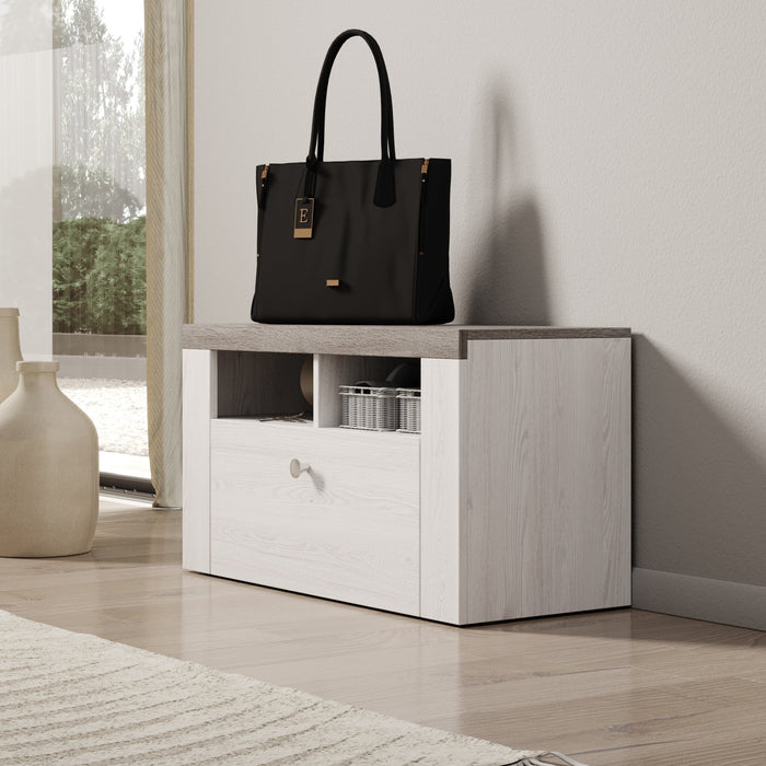 Meubella - Schoenenkast Linford - Wit eiken - 84 cm