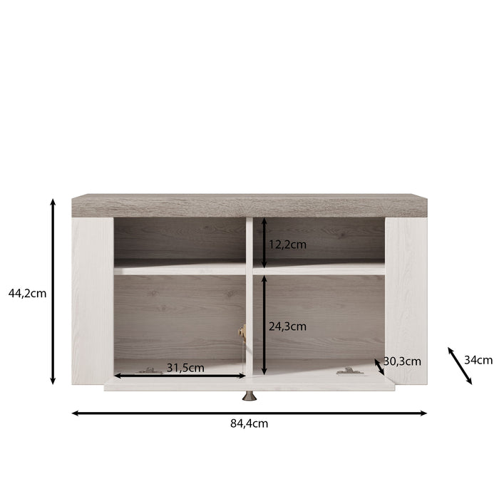 Meubella - Schoenenkast Linford - Wit eiken - 84 cm