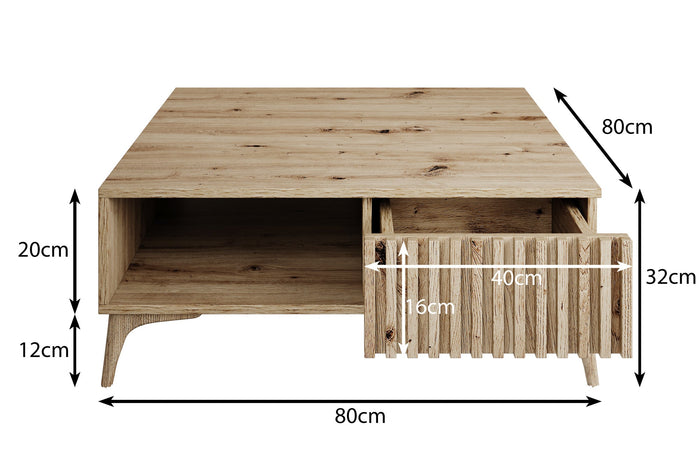 Meubella - Salontafel Evy - Eiken - 80 cm