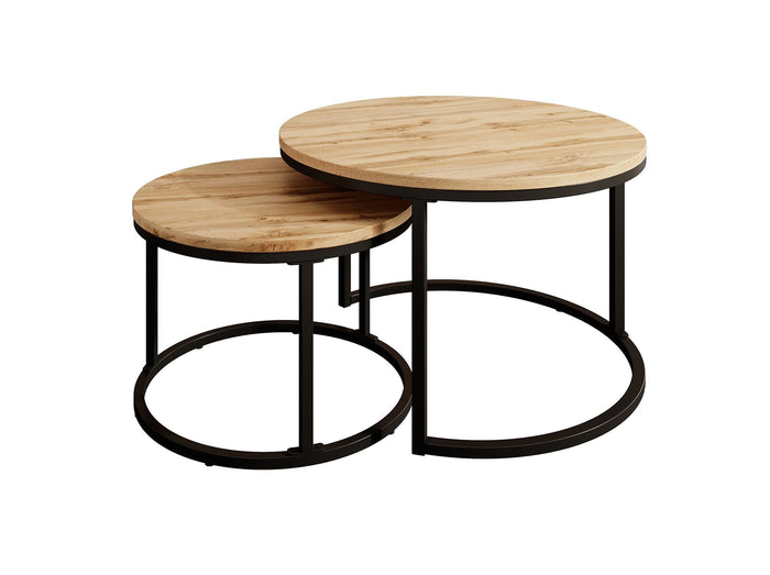 Meubella - Salontafel Ovalo - Eiken - set van 2