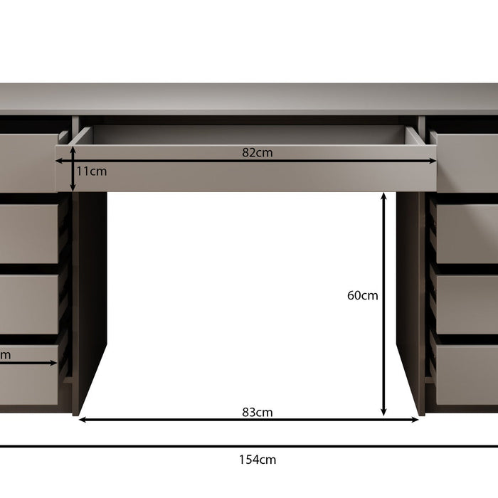 Meubella - Bureau Avio 2 - Wit - 154 cm