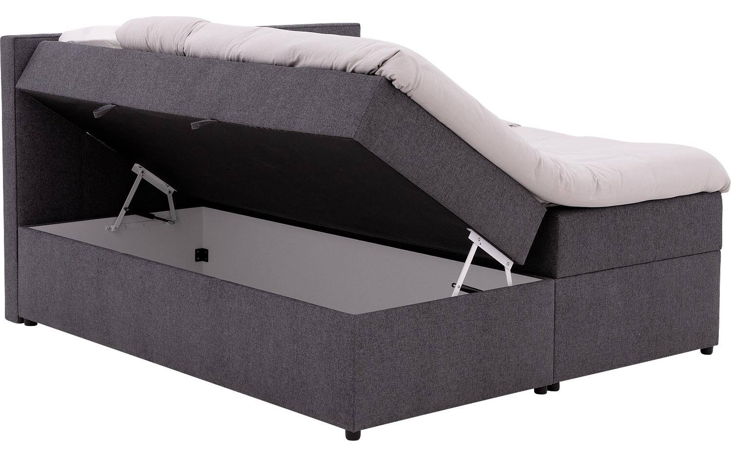 Goossens Boxspring Store met opbergruimte - grijs - 180 x 212 cm cm