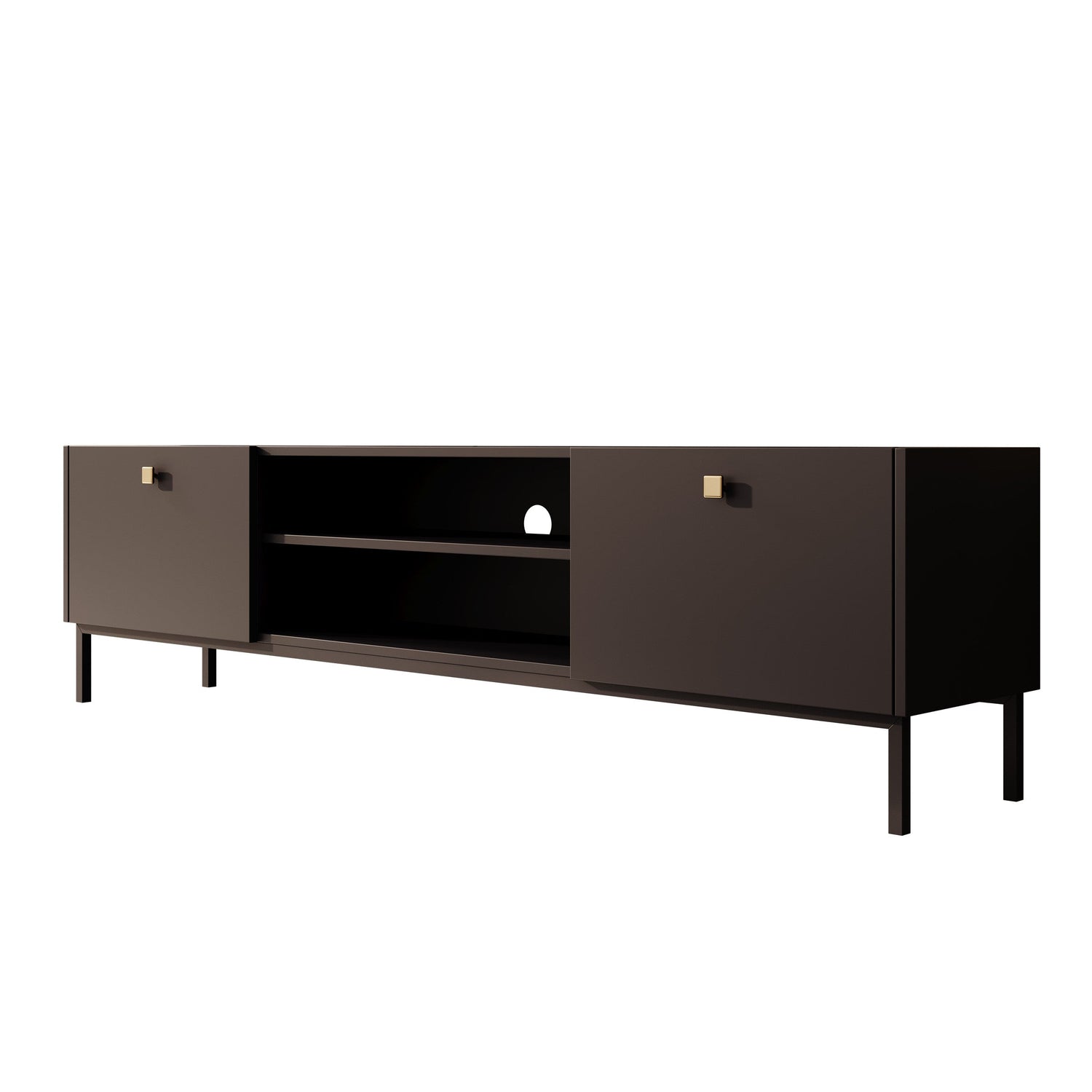 Meubella - TV-Meubel Norment - Zwart - 180 cm